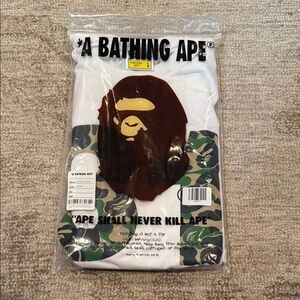 Bape White and Brown Camo Short Sleeve Tee